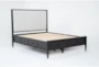 Austen Black King Wood & Upholstered Panel Bed With Side Storage - Side
