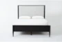 Austen Black King Wood & Upholstered Panel Bed With Side Storage - Signature