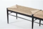 Austen Black Dining Bench With Woven Seat - Detail