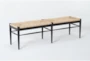 Austen Black Dining Bench With Woven Seat - Side