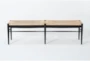 Austen Black Dining Bench With Woven Seat - Signature