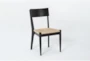 Austen Black Dining Chair With Woven Seat - Side