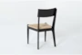 Austen Black Dining Chair With Woven Seat - Side