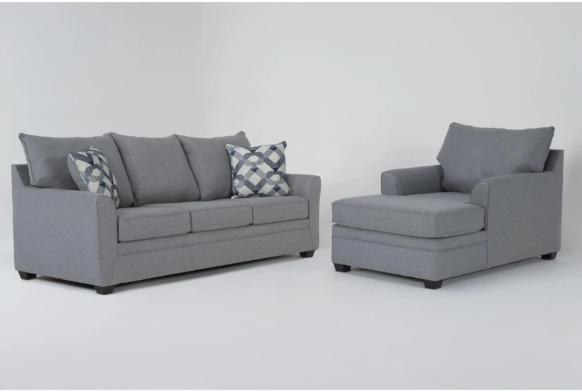 Jaylen Cement 85" Sofa & Chaise Set - 360