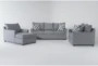 Jaylen Cement 85" Queen Sleeper Sofa, Loveseat & Chaise Set - Signature