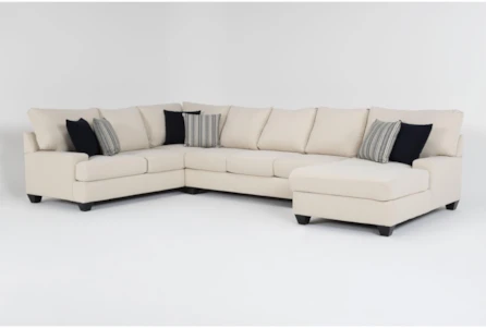 Harper Foam III Microfiber 157" 3 Piece Sectional With Right Arm Facing Chaise