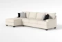Harper Foam III Microfiber 124" 2 Piece Sectional With Left Arm Facing Chaise - Side