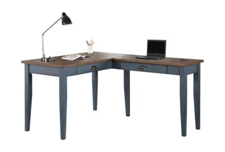 Farmhouse Blue L-Shaped Desk