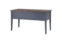 Farmhouse Wood Blue 55" Executive Desk With Drawers + Power - Detail