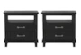 Jaxon Espresso 2-Drawer Open Nightstand With USB Set Of 2 - Signature