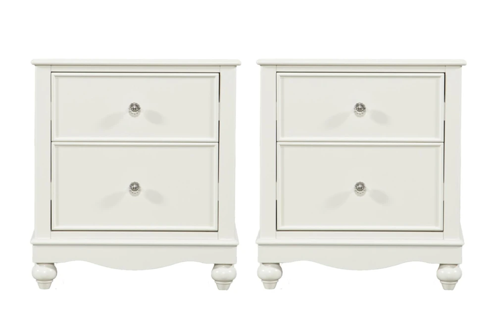 Madison White 2-Drawer Nightstand With Led Night Light Set Of 2