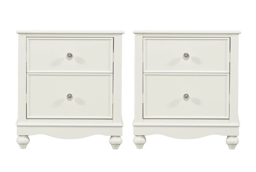 Madison White 2-Drawer Nightstand With Led Night Light Set Of 2 - 360