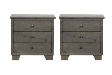 Marco Charcoal 3 Drawer Nightstand Set Of 2