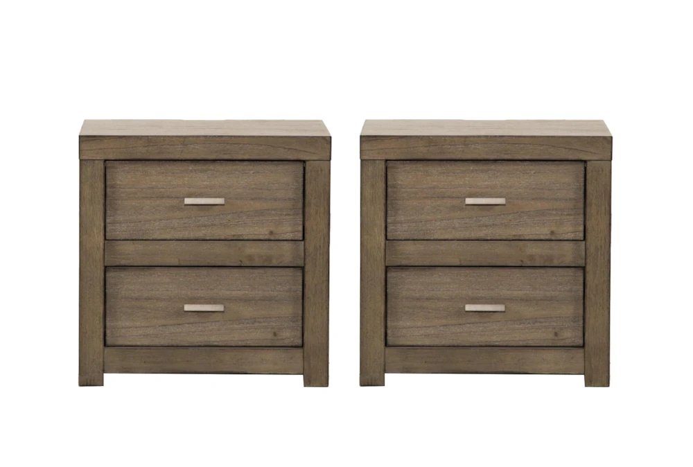 Riley Greystone 2-Drawer Nightstand With Power Outlets Set Of 2