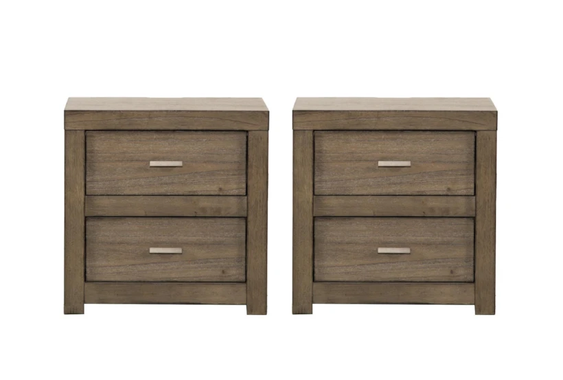 Riley Greystone 2-Drawer Nightstand With Power Outlets Set Of 2 - 360