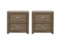 Riley Greystone 2-Drawer Nightstand With Power Outlets Set Of 2 - Signature