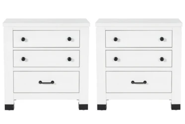 Wade 3 Drawer Nightstand With USB Set Of 2