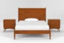 Alton Cherry II Full Wood Platform Bed & Headboard 3 Piece Bedroom Set Set With 2 Nightstands - Signature