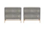 Ansel Grey Shagreen 2-Drawer Nightstand Set Of 2 - Signature