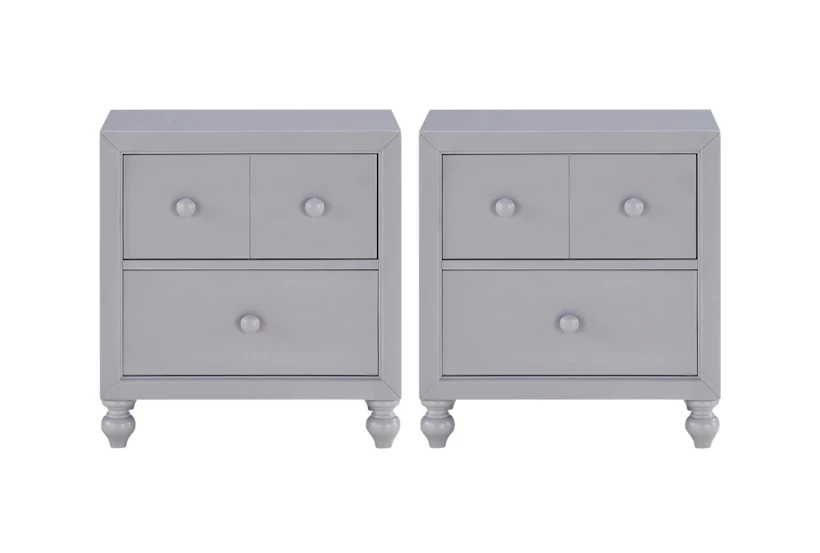 Logen Grey 2-Drawer Nightstand Set Of 2 - 360