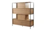 Tolmie 54" Brown 4 Shelf Wood Bookcase With Doors - Back
