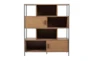 Tolmie 54" Brown 4 Shelf Wood Bookcase With Doors - Front