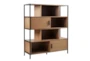 Tolmie 54" Brown 4 Shelf Wood Bookcase With Doors - Signature
