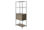Darlen 48" Grey 3 Shelf Wood Bookcase With Storage Cabinet - Back