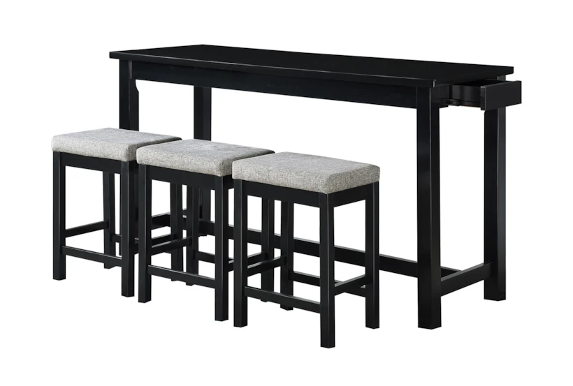 Stacy Black 67" Counter Set For 3 - 360
