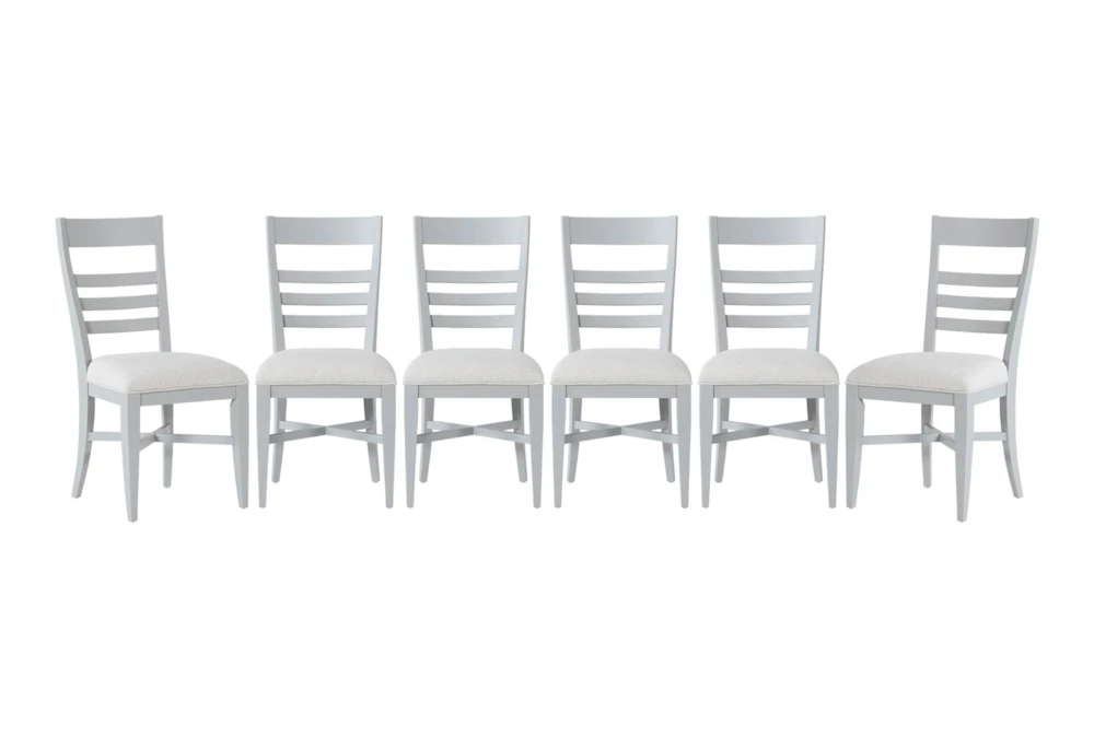 Ozzie Grey Upholstered Ladderback Dining Side Chair Set Of 6