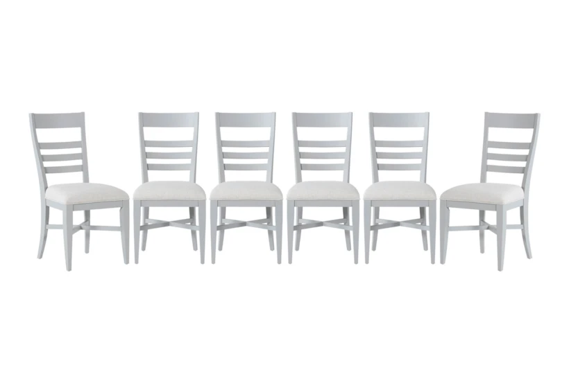 Ozzie Grey Upholstered Ladderback Dining Side Chair Set Of 6 - 360