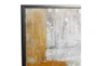 48X36 Abstract Grey + Rust With Black Frame - Detail