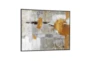 48X36 Abstract Grey + Rust With Black Frame - Material