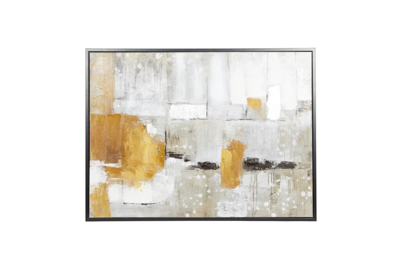 48X36 Abstract Grey + Rust With Black Frame - 360