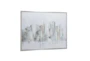 48X36 Abstract Grey Buildings With Silver Frame - Material