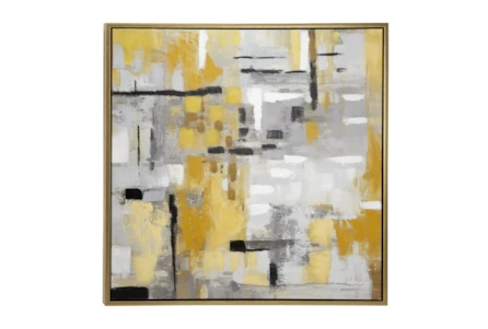 40X40 Abstract Golden Path With Gold Frame - Main