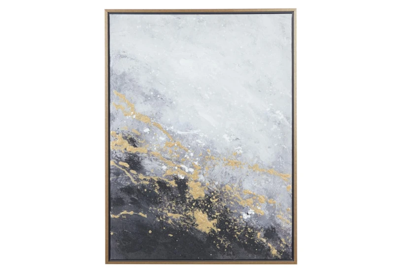 30X40 Abstract Black + Gold II With Gold Frame - 360