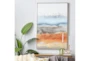 32X47 Abstract Multi Colored Clouds With Gold Frame - Room