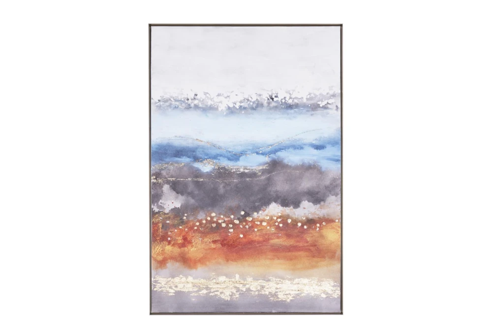 32X47 Abstract Multi Colored Clouds With Gold Frame
