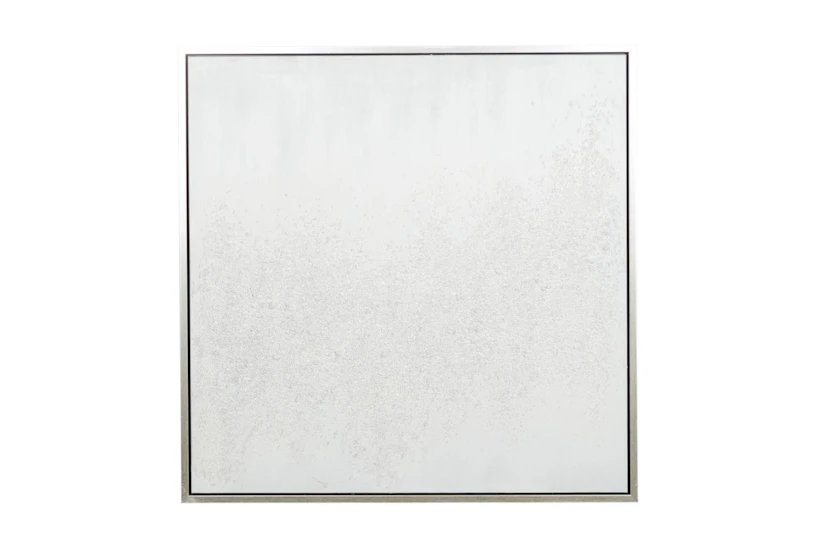 39X39 Abstract White Canvas With Silver Frame - 360