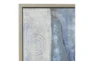 55X28 Abstract Shades Of Blue + Gray With Silver Frame - Detail