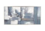 55X28 Abstract Shades Of Blue + Gray With Silver Frame - Material