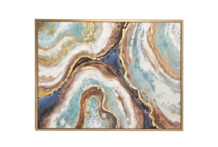 47X36 Geode Multi Colored  Slice With Gold Frame - Main
