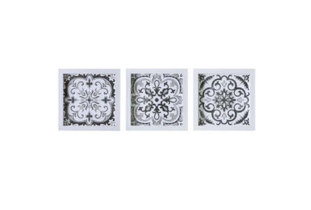 14X14 Black/White Distressed Tile Pattern Set Of 3 - Main