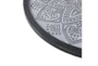 25X25 Grey Wood Carved Medallion Round Wall Decor - Detail