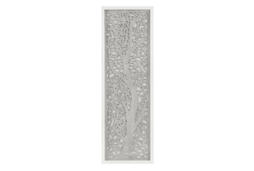36X12 Grey + White Wood Laurel Branches Wall Panel Decor - 360