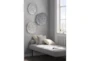 20X20 Grey Metal Textured Feather Disc Wall Decor Set Of 3 - Room