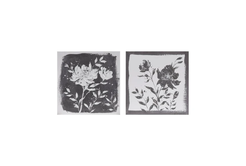 18X18 Black/White Cassia Floral Set Of 2 - 360