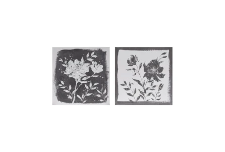 18X18 Black/White Cassia Floral Set Of 2 - Main
