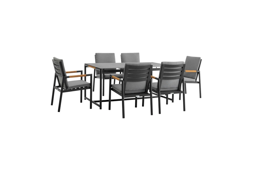 Catal Black 63" Outdoor Dining Set For 6